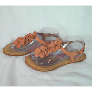 BOC‎ Born Concept Sandal Womens 7M Pink Flower Thong T-Strap Slingback